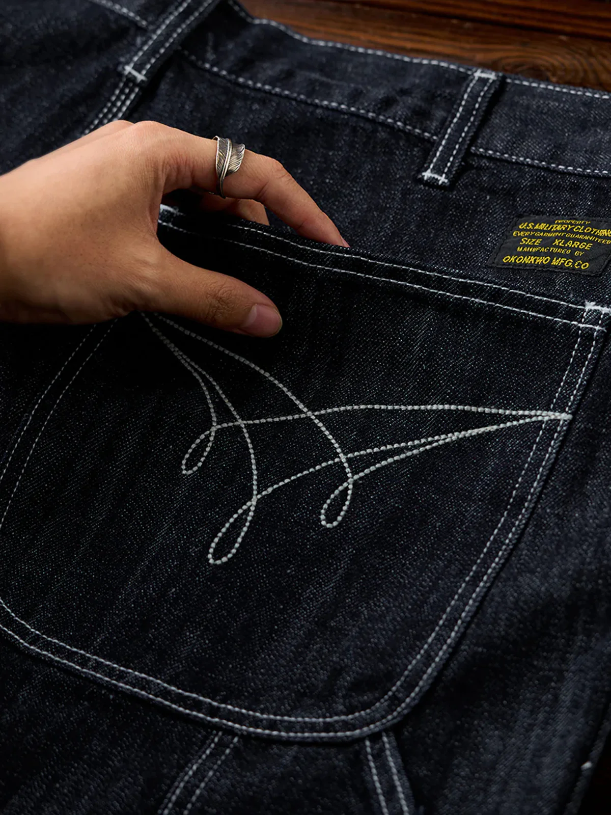 Denim Work Pants with Tool Loop - Image 9