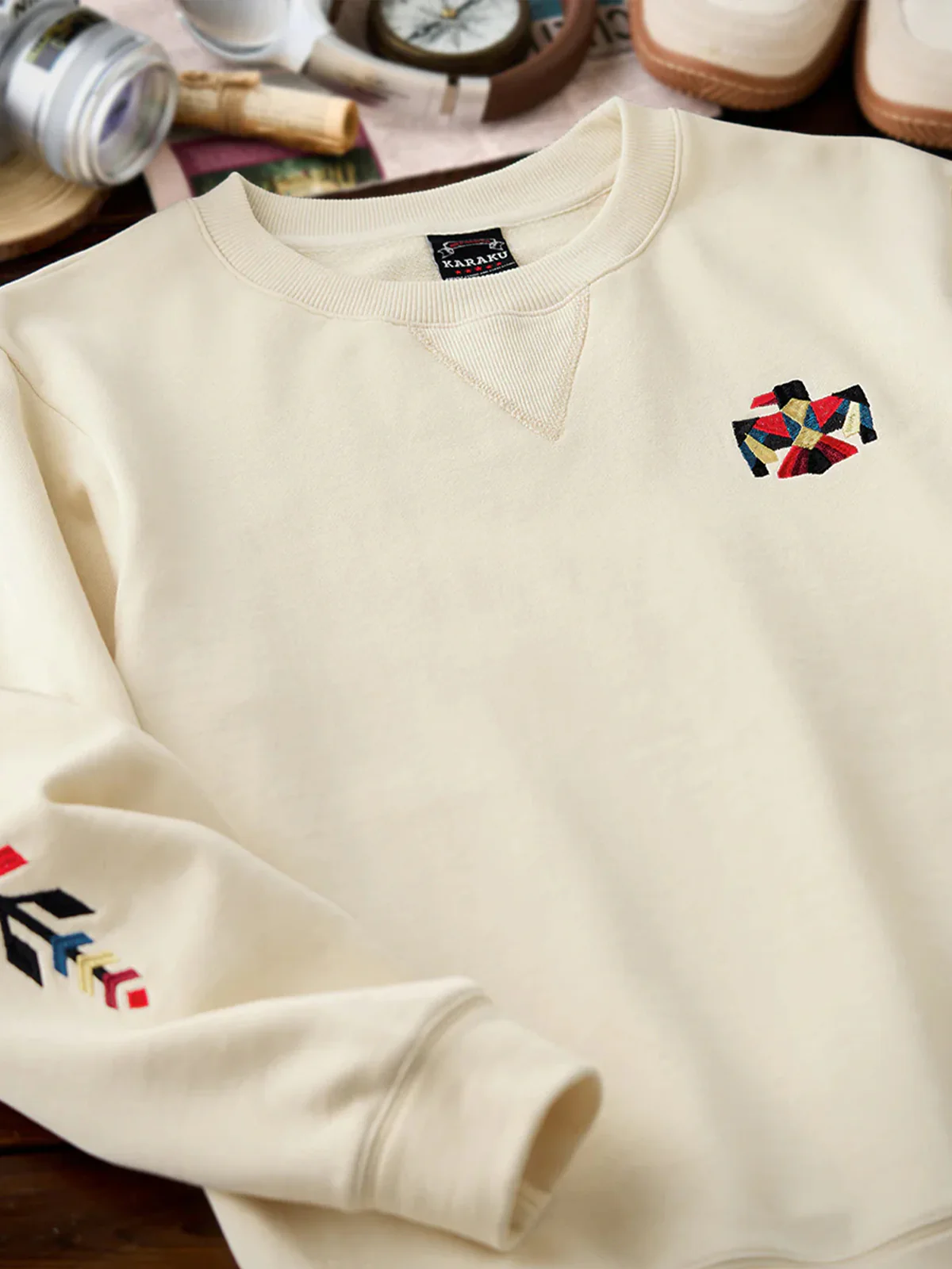 V-Gusset Sweatshirt with Navajo & Thunderbird Embroidery - Image 10