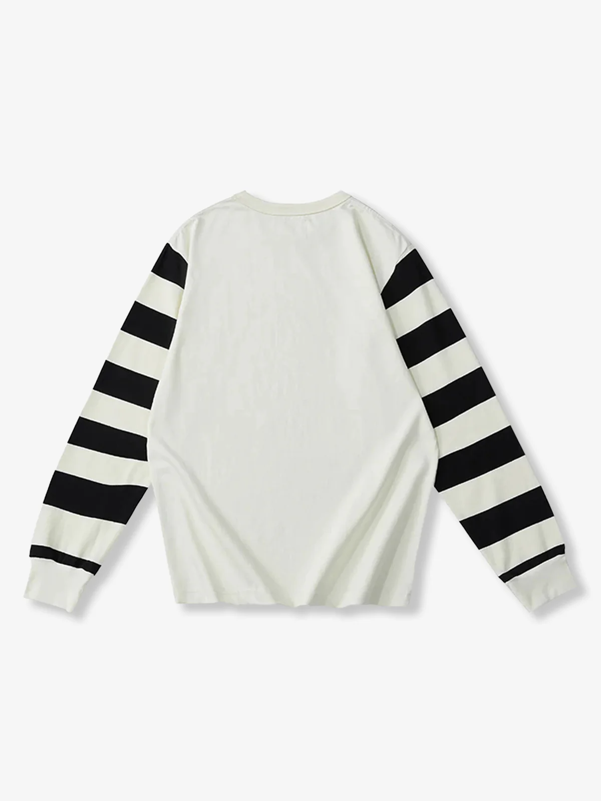 Contrasting Stripes Sleeve Heavyweight Biker Long Sleeve Tee - Image 6