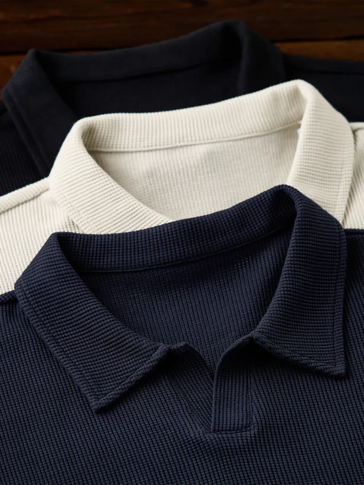Waffle No-Button Polo Shirt - Image 8