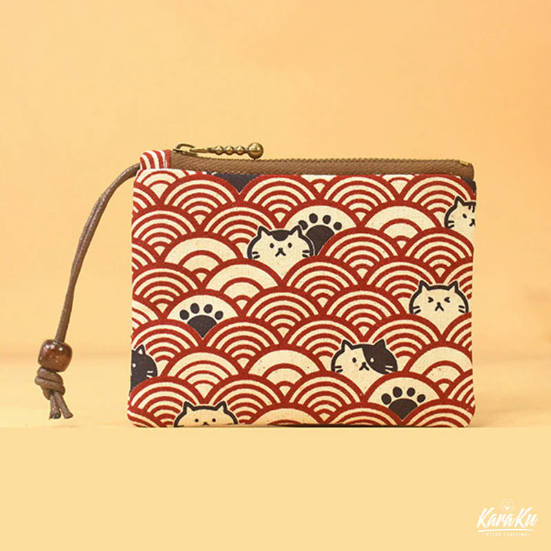 Lucky Cat Series Cotton Zippered Coin Purse - Image 6