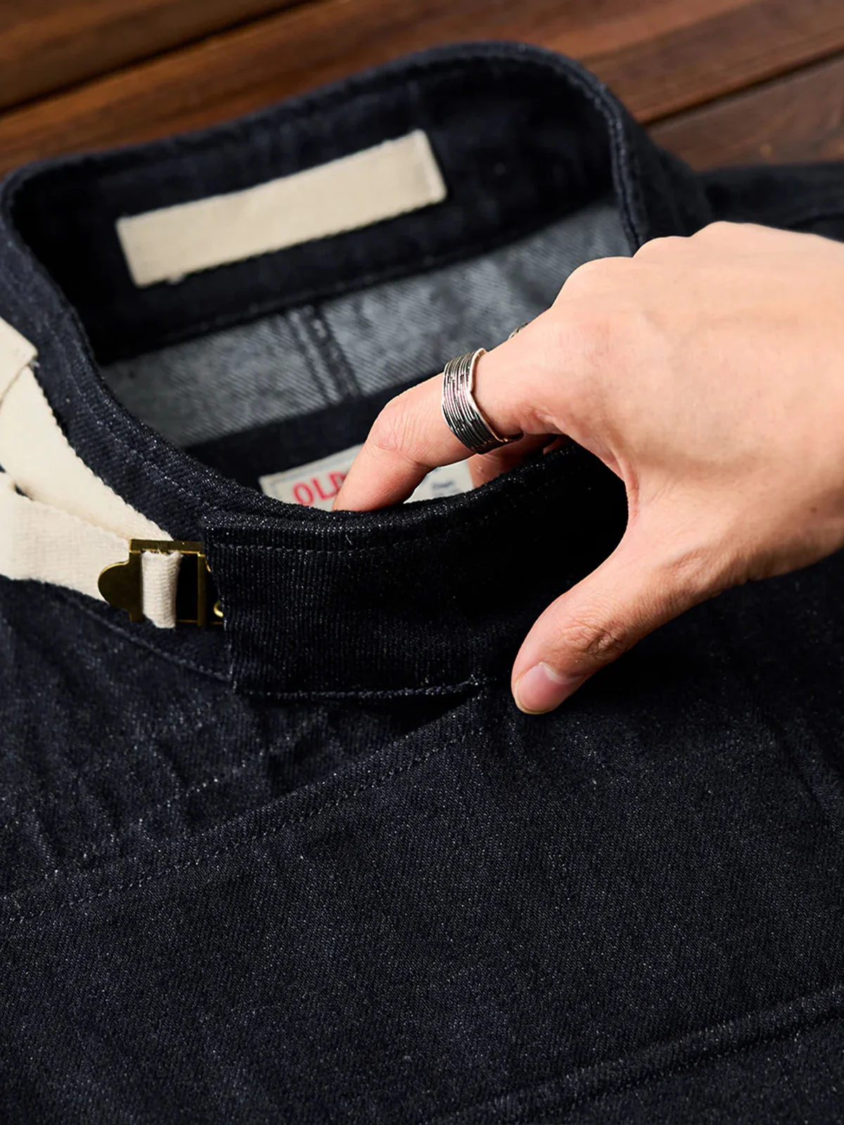 13oz Denim Retro Swedish Soldier Biker Jacket - Image 8