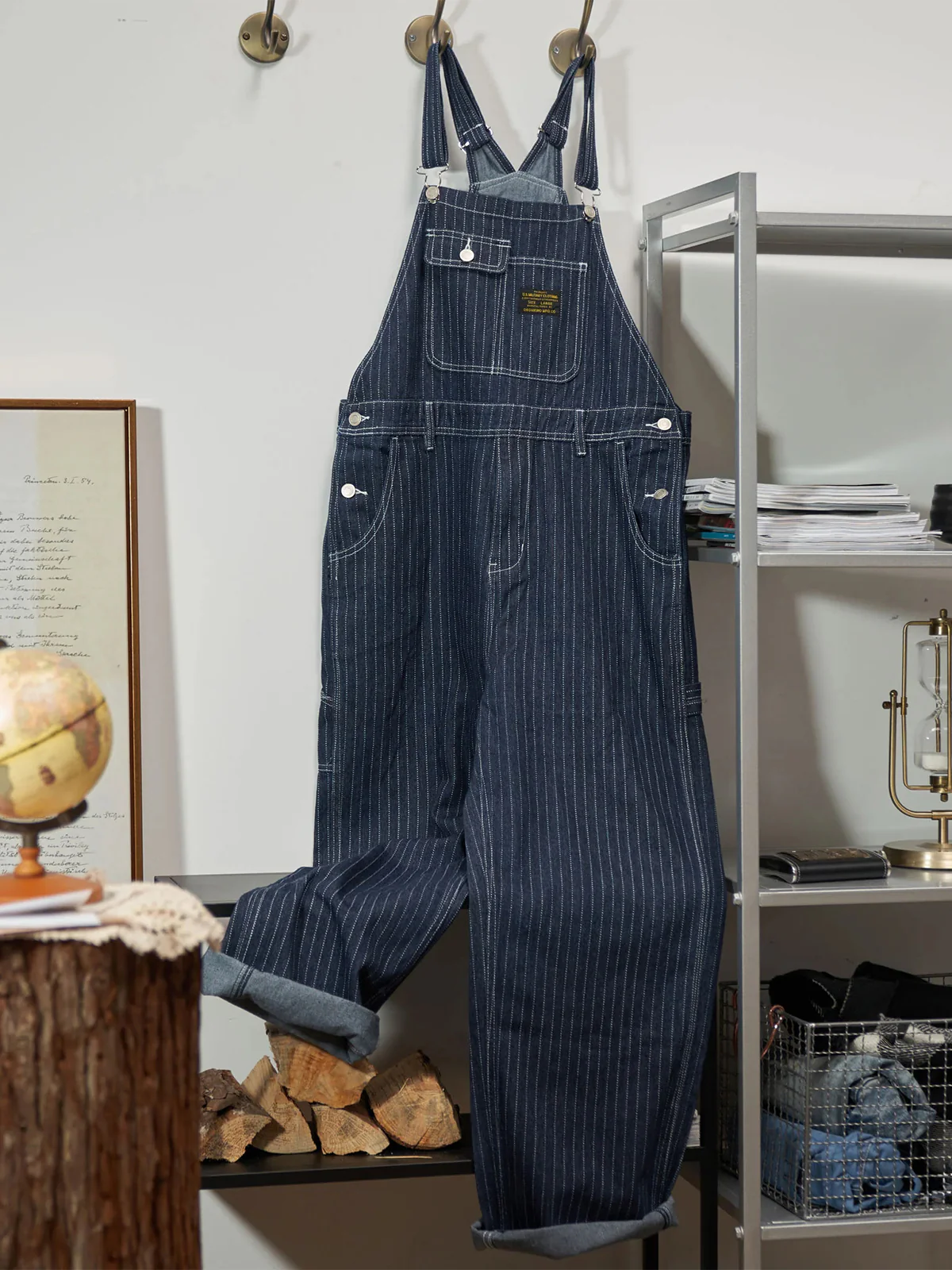 Wabash Stripe Denim Overalls - Image 5