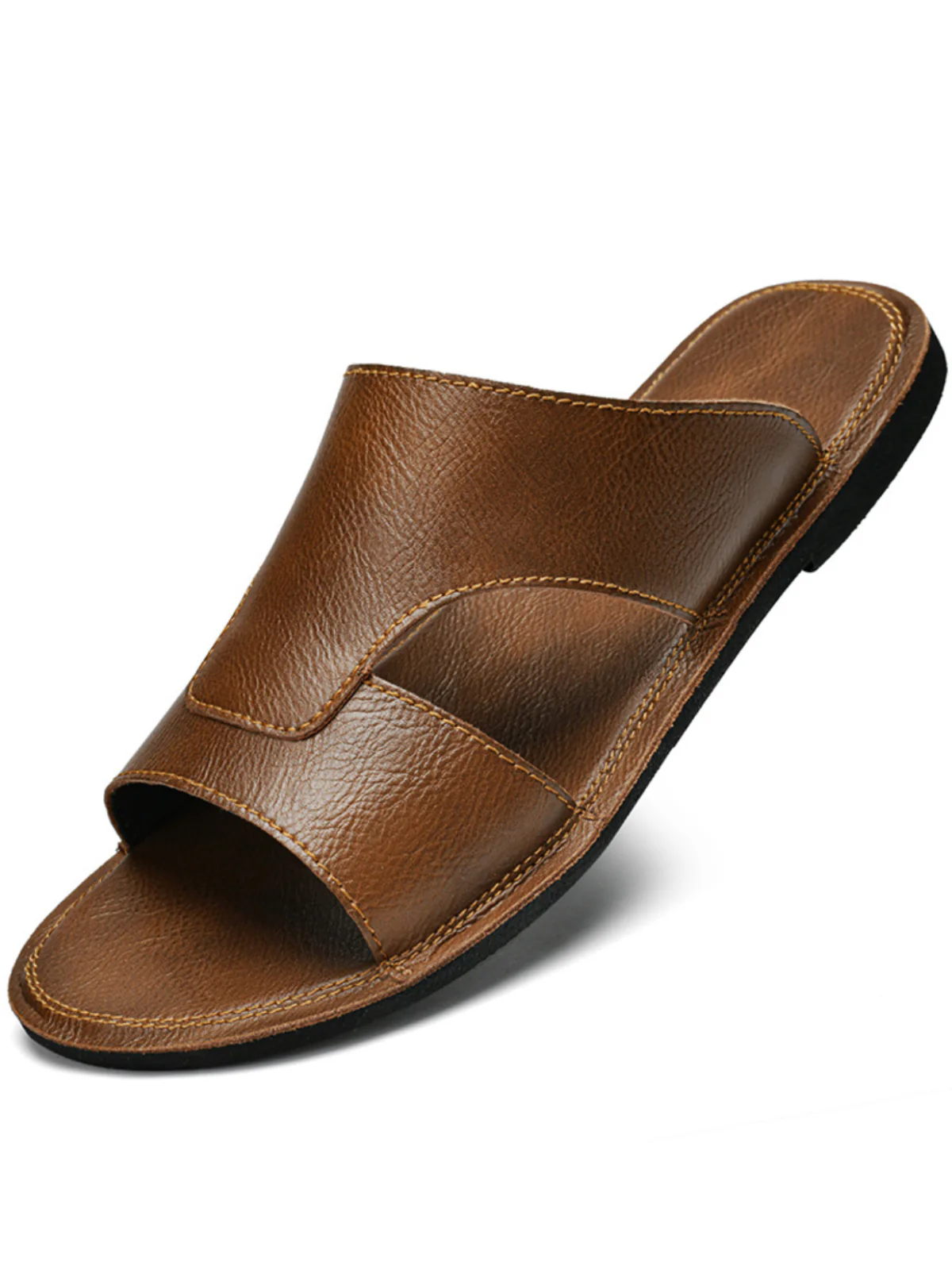 Summer Slip-On Leather Sandals - Image 4