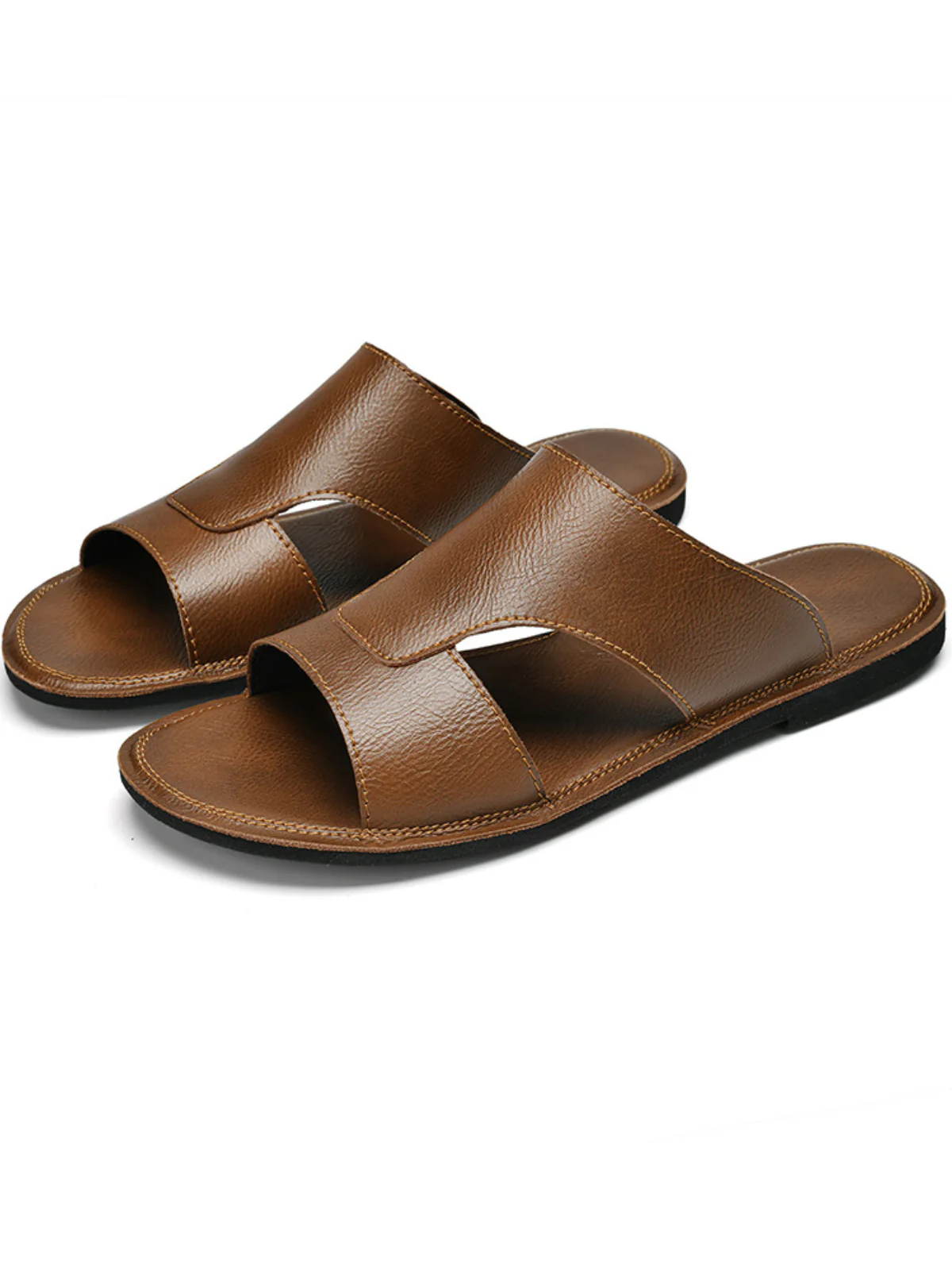 Summer Slip-On Leather Sandals - Image 5