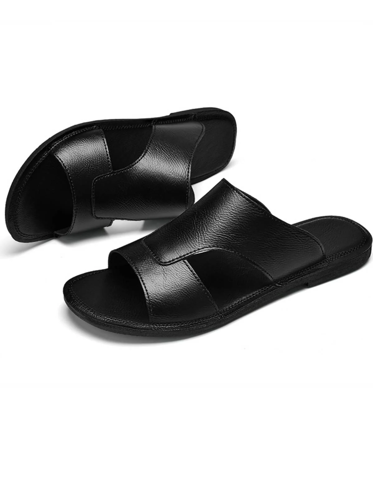 Summer Slip-On Leather Sandals - Image 6